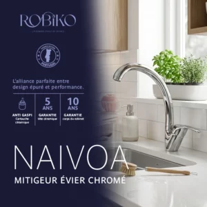 NAIVOA Mitigeur évier chromé
