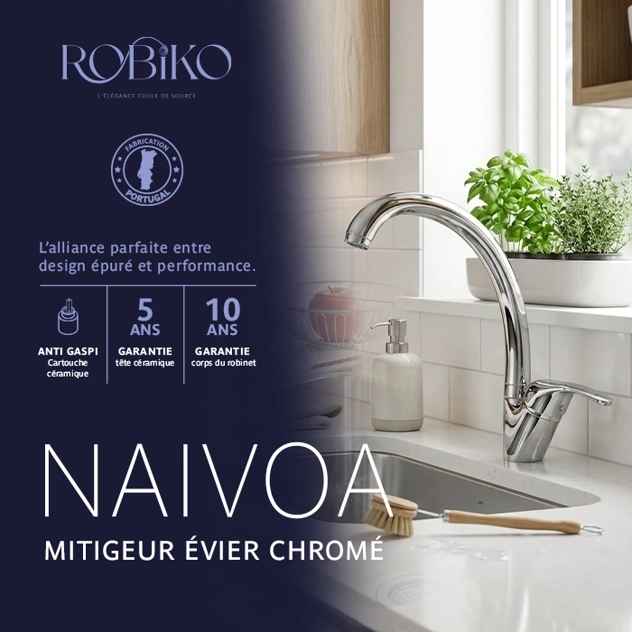 NAIVOA Mitigeur évier chromé