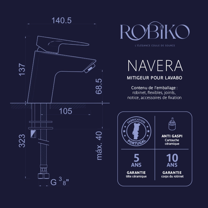 Navera Mitigeur pour lavabo – Image 4