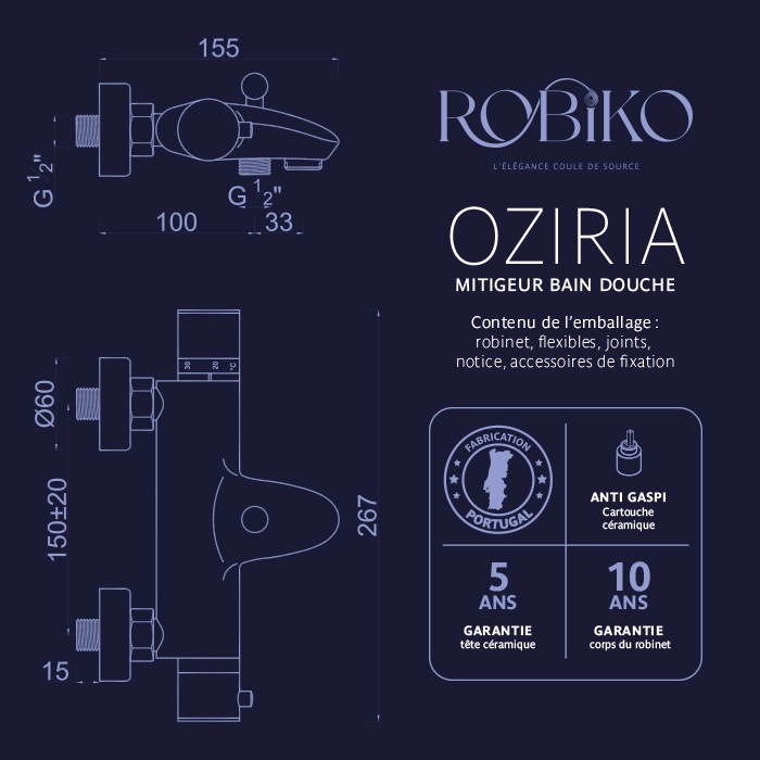 OZIRIA Mitigeur pour bain-douche – Image 4