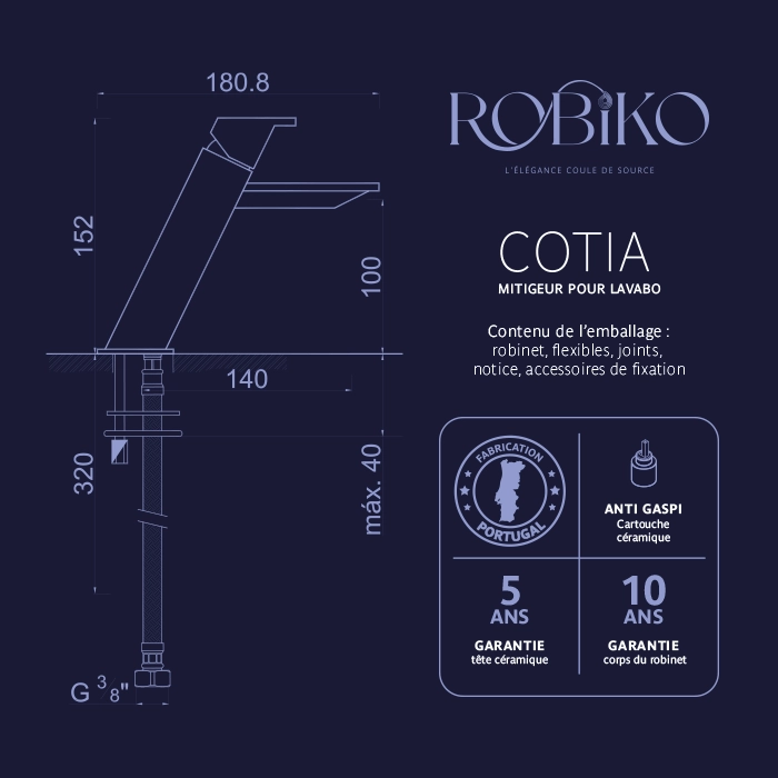 COTIA Mitigeur pour lavabo – Image 4