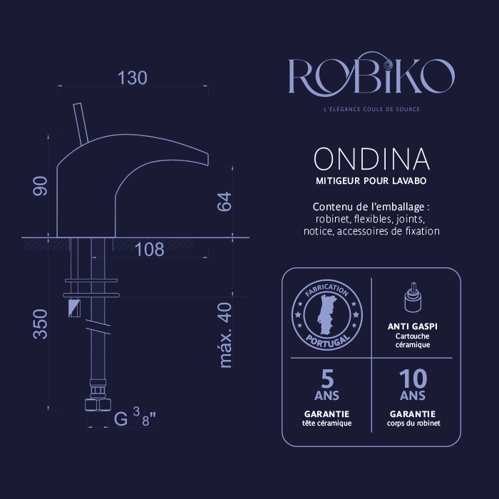 ONDINA Mitigeur pour lavabo – Image 5
