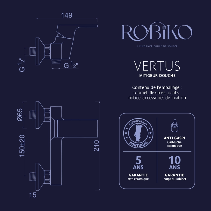 VERTUS Mitigeur pour douche – Image 4